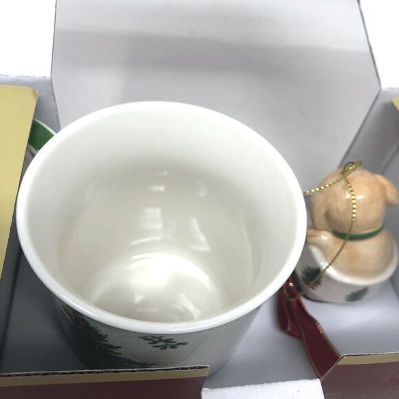 NEW Spode Christmas Tree Holiday Mug and Ceramic Puppy in Boot Ornament Set - Picture 7 of 7